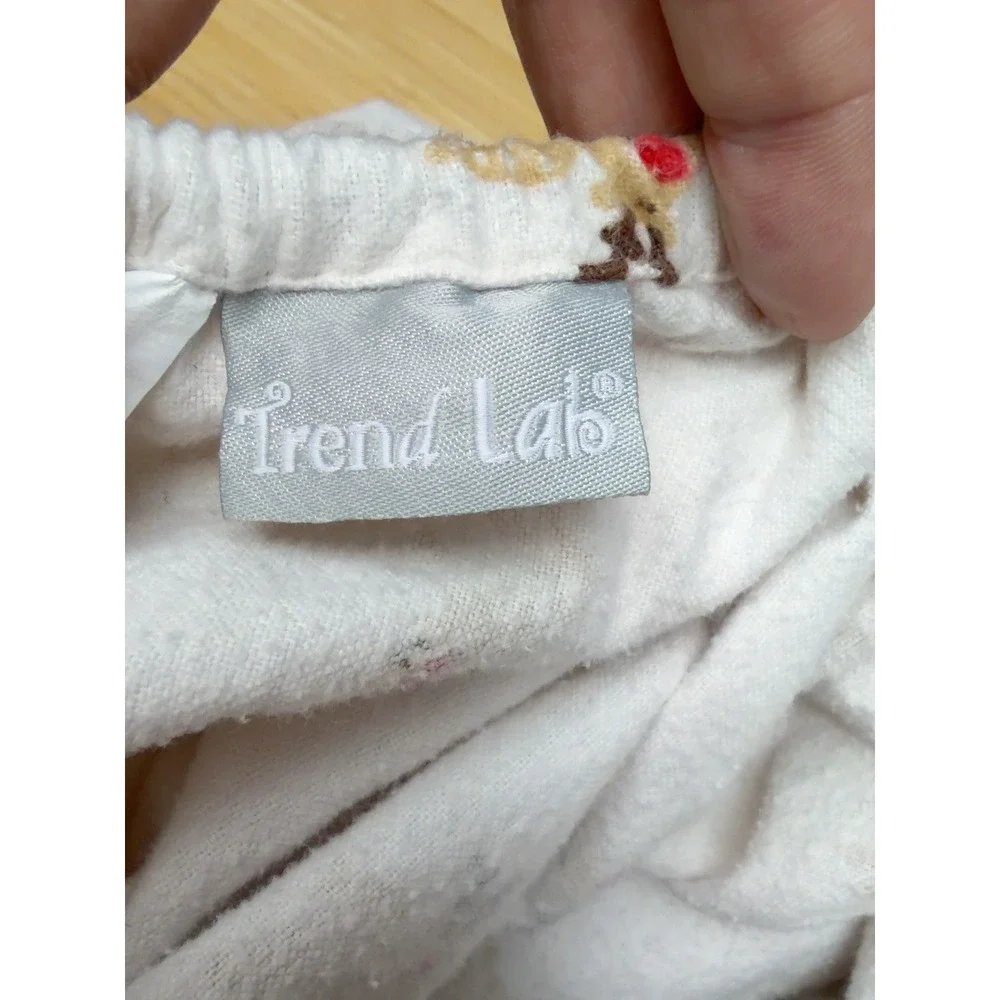 Trend Lab Reindeer Flannel Fitted Crib Sheet Christmas 100% Cotton